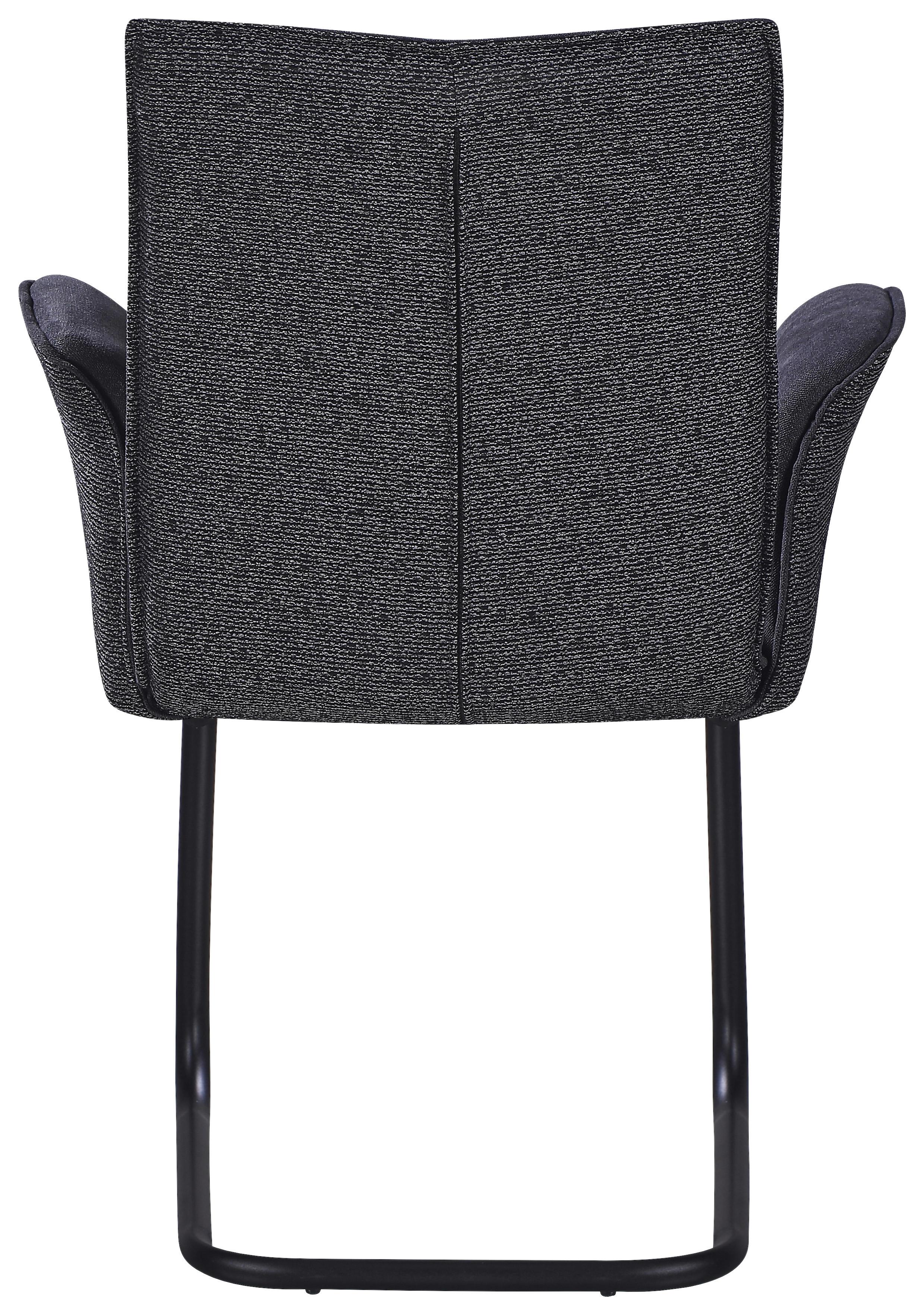 STOL MED ARMSTÖD NOVA - grå/svart, Modern, metall/textil (63/90/61cm) - Mömax