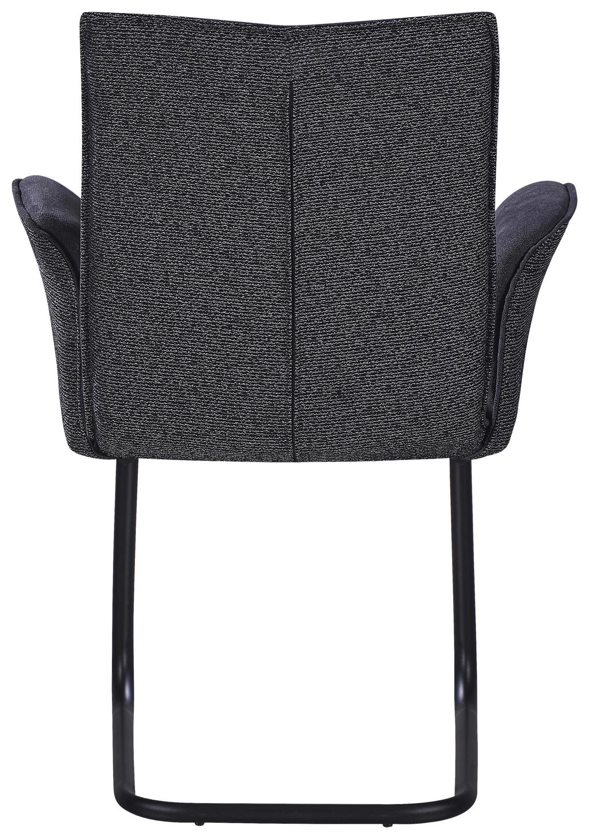 Armlehnstuhl Nova Grau - Schwarz/Grau, MODERN, Textil/Metall (63/90/61cm) - Premium Living