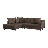 Kutna Garnitura Mendoza - tamno smeđa/crna, Design, tekstil/drvo (197/309cm) - Modern Living