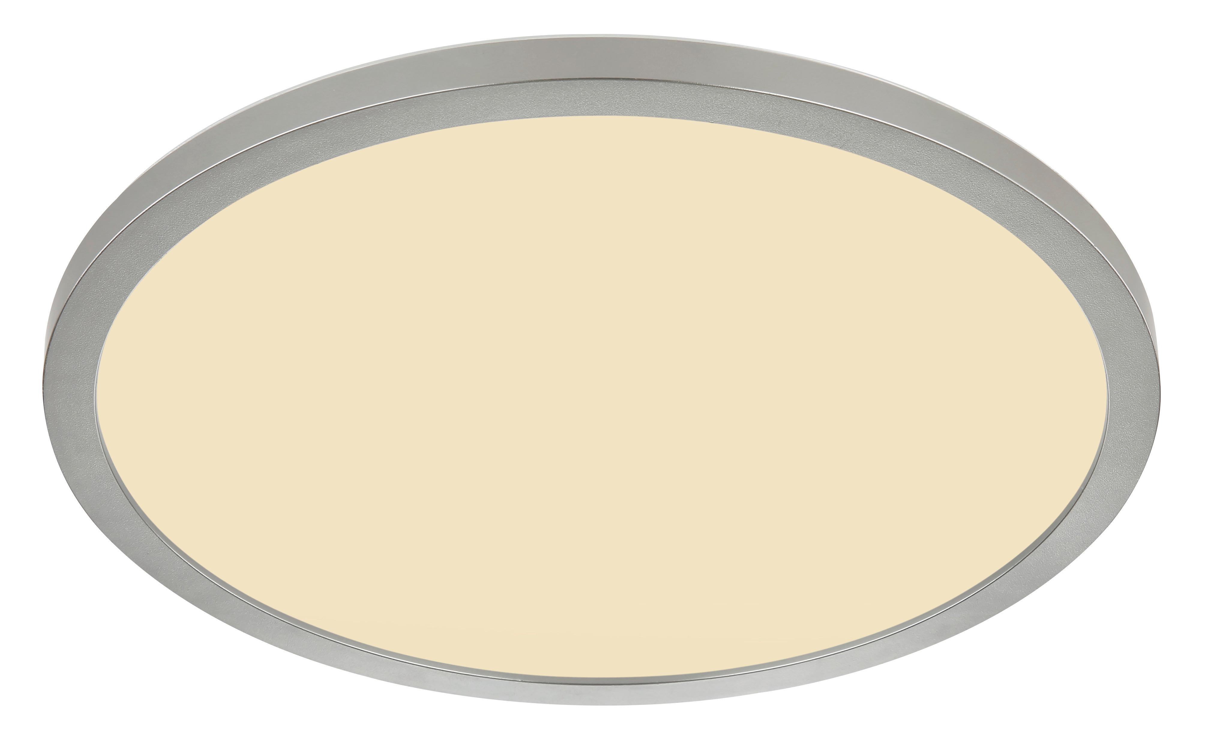 LED-Deckenleuchte Sapana Weiß/Nickelfarben max.18 Watt - Opal/Weiß, KONVENTIONELL, Kunststoff (29,4/2,5cm) - Globo