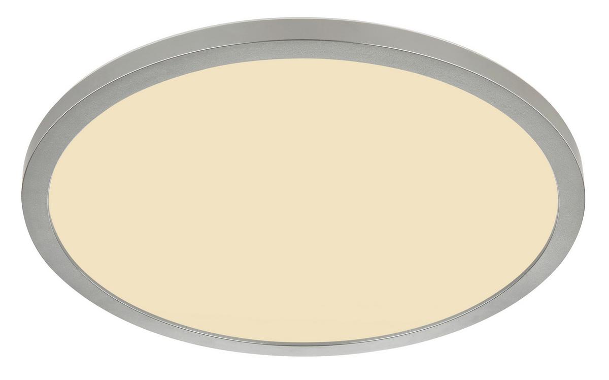 LED-Deckenleuchte Sapana Weiß/Nickelfarben max.18 Watt - Opal/Weiß, KONVENTIONELL, Kunststoff (29,4/2,5cm) - Globo