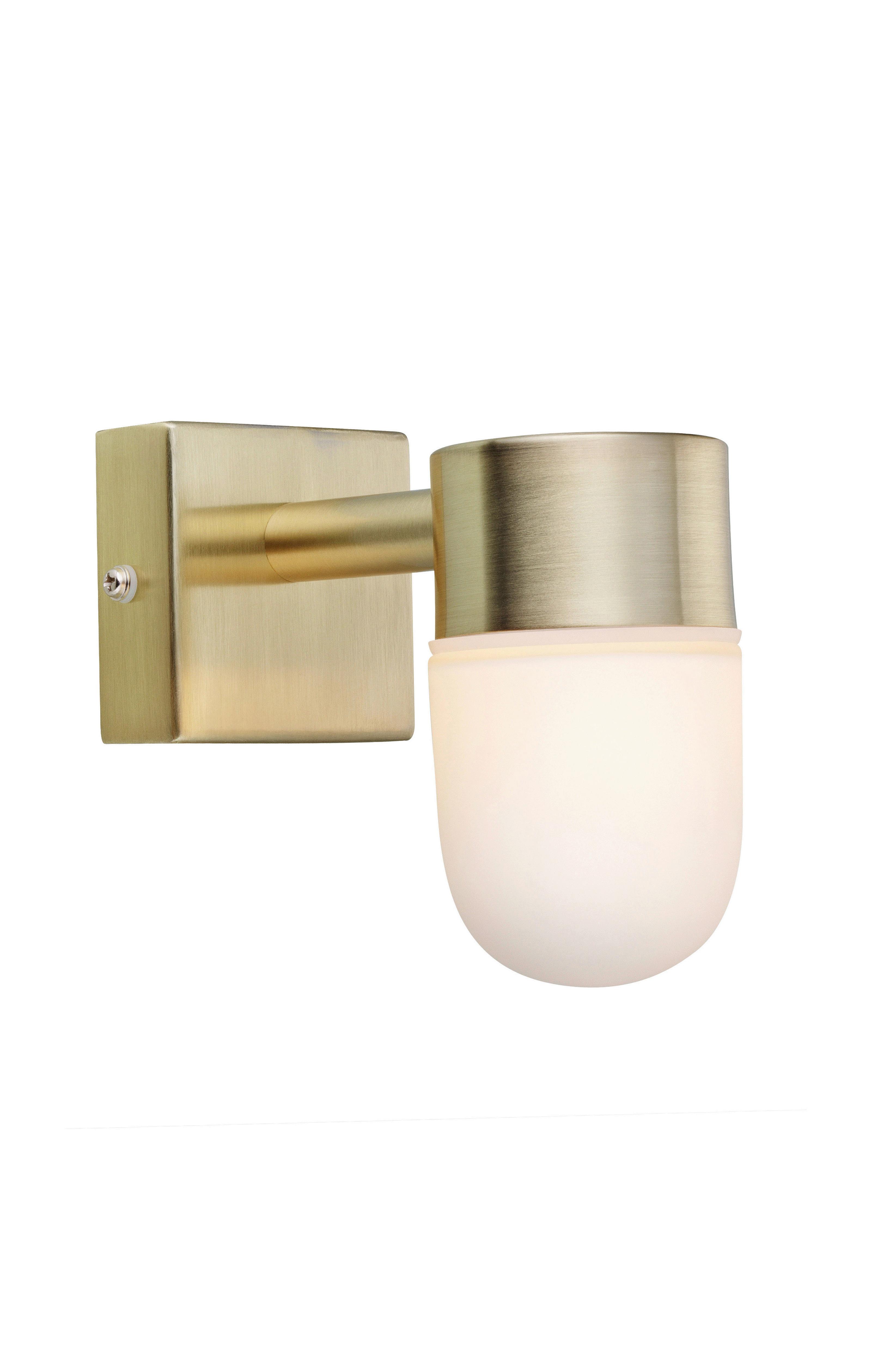 Wandleuchte Menton max. 18 Watt - Messingfarben/Weiß, Basics (14/6,5/12cm) - Markslöjd