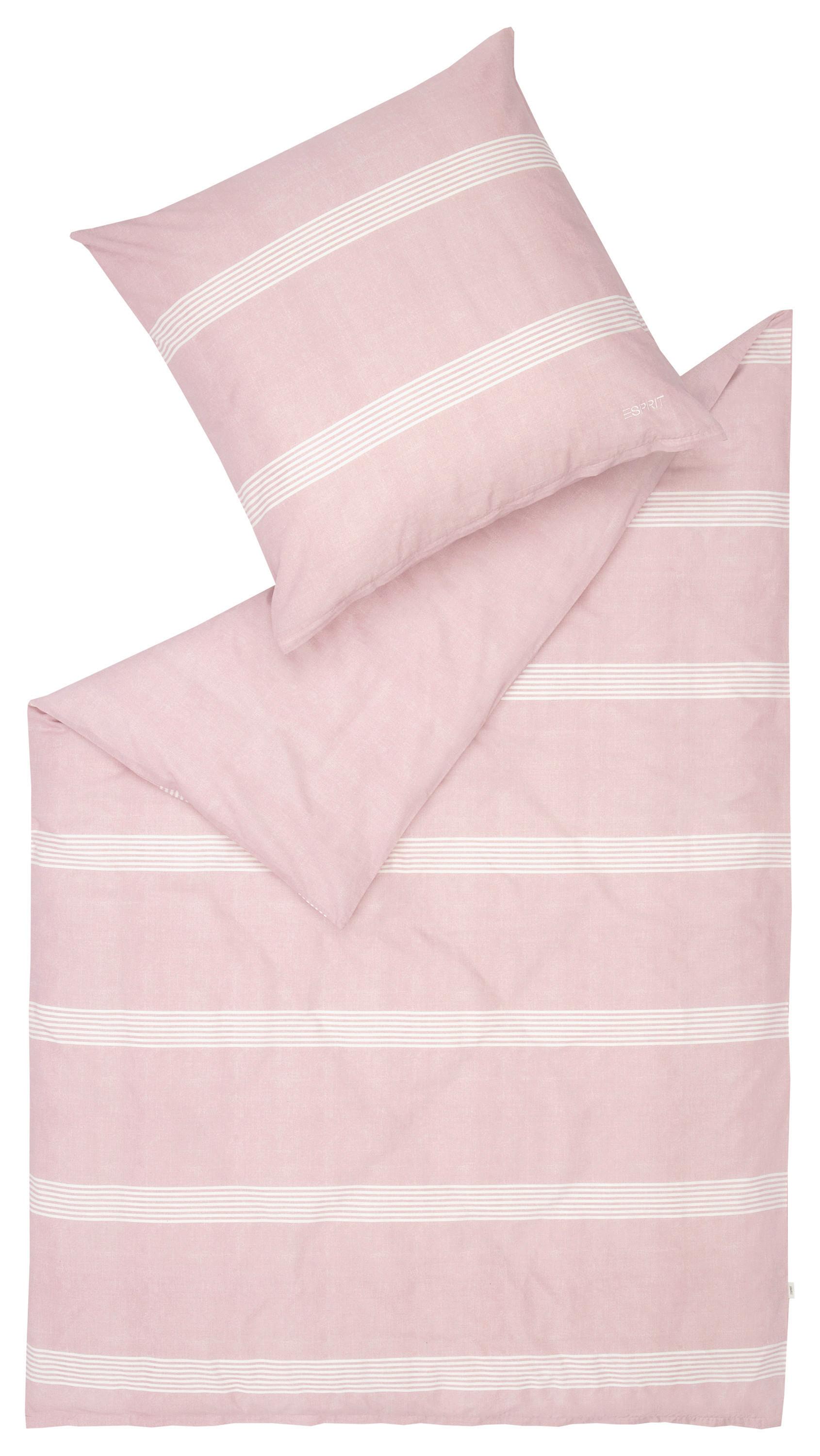 POŚCIEL DWUSTRONNA E-CADY - beżowy/różowy, Basics, tkanina (135/200cm) - Esprit