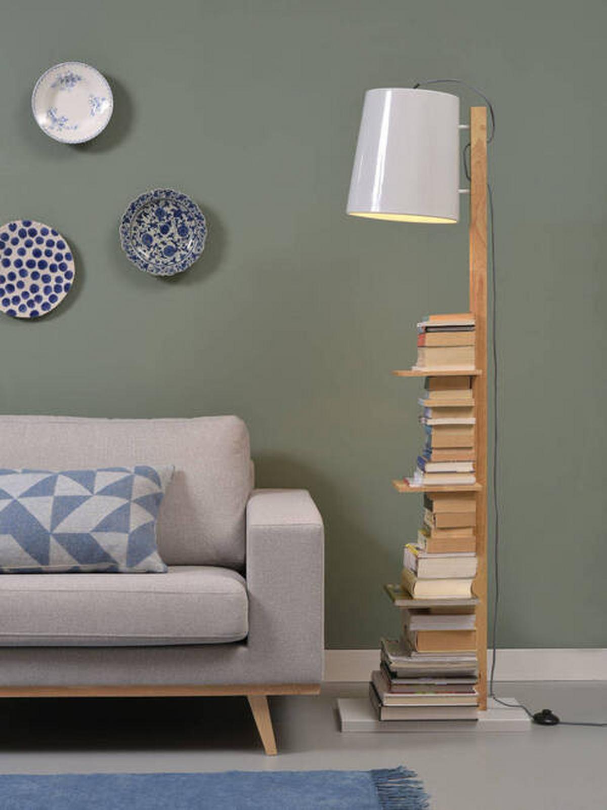 Állólámpa Cambridge/f/w - fehér, Design, fa/fém (30/168/49cm) - It's about Romi