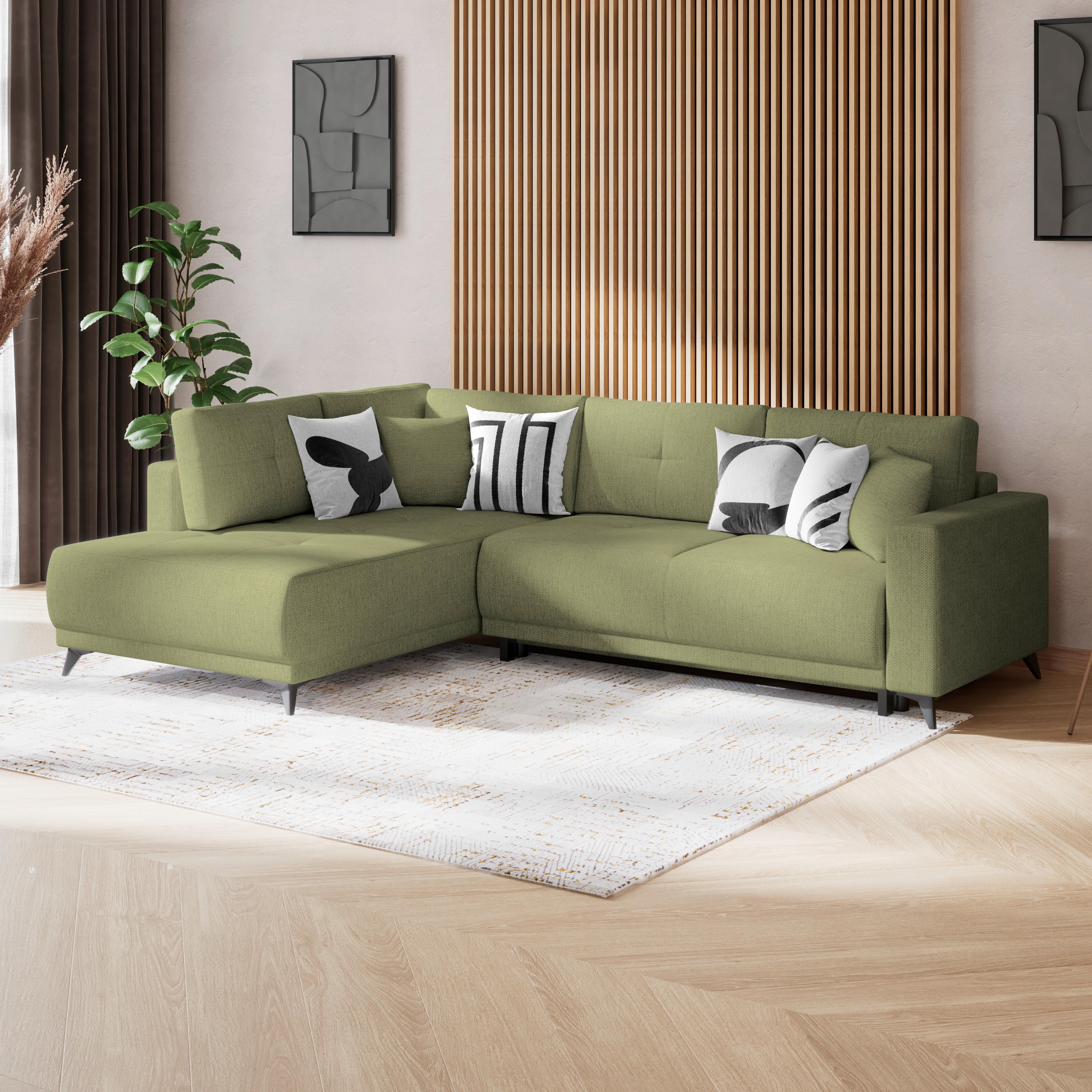 Kutna Garnitura Texas - zelena/crna, Konvencionalno, drvo (203/259cm)