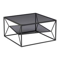 Couchtisch Angel Grau/Schwarz - Schwarz/Grau, MODERN, Glas/Metall (70/38/70cm) - Based