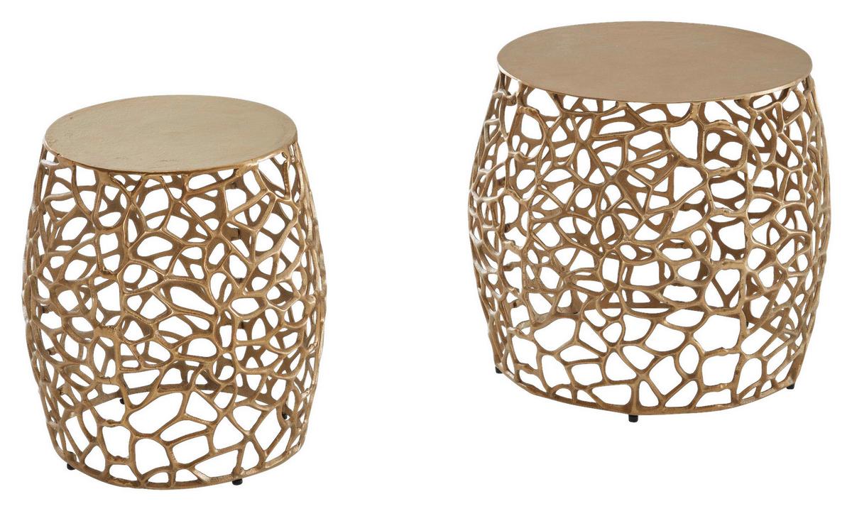 Set Miz Wohnling - zlate barve, Design, kovina (46/42cm) - MID.YOU