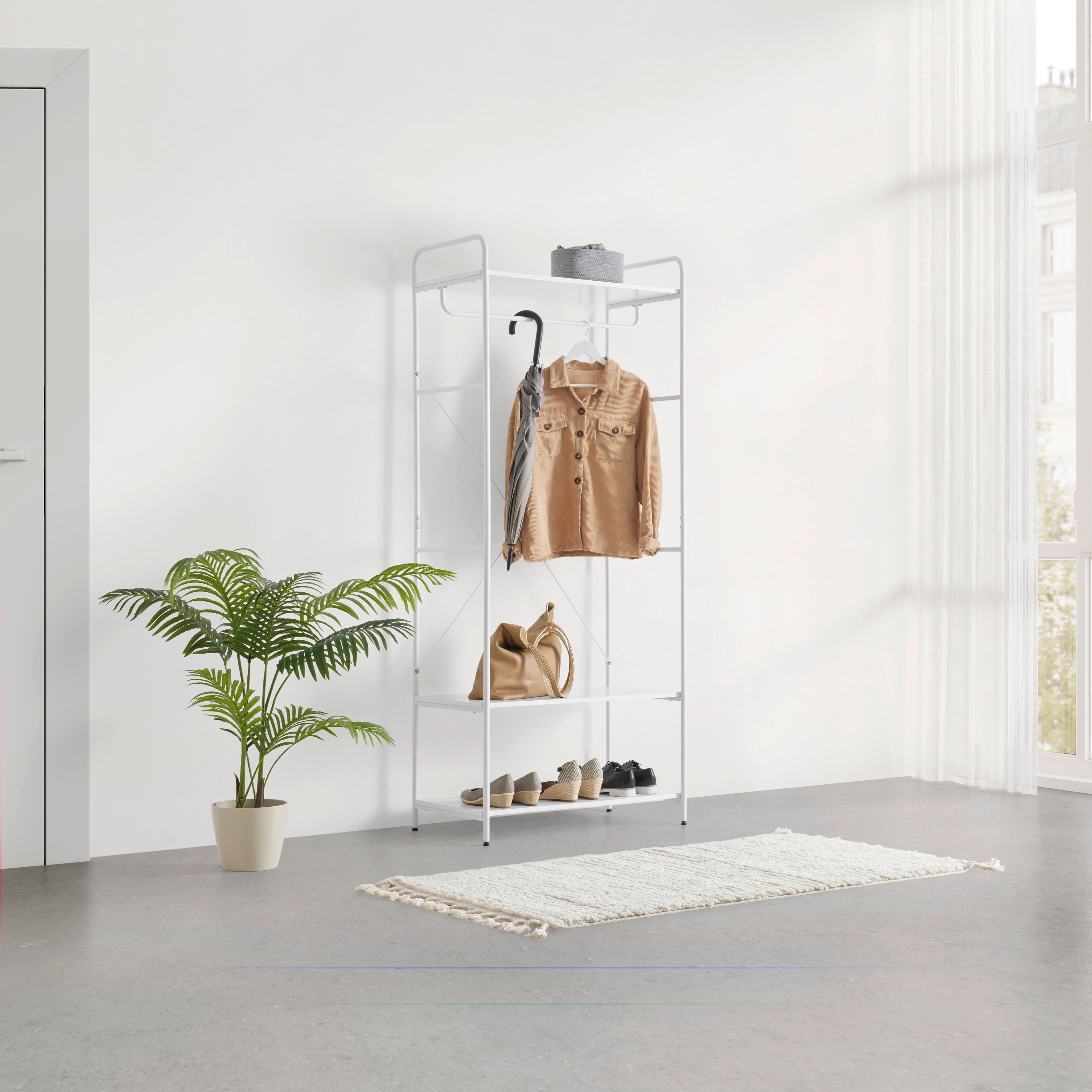 Kleiderständer Roberto Weiß - Weiß, KONVENTIONELL, Holzwerkstoff/Metall (80/190/44cm) - Mömax