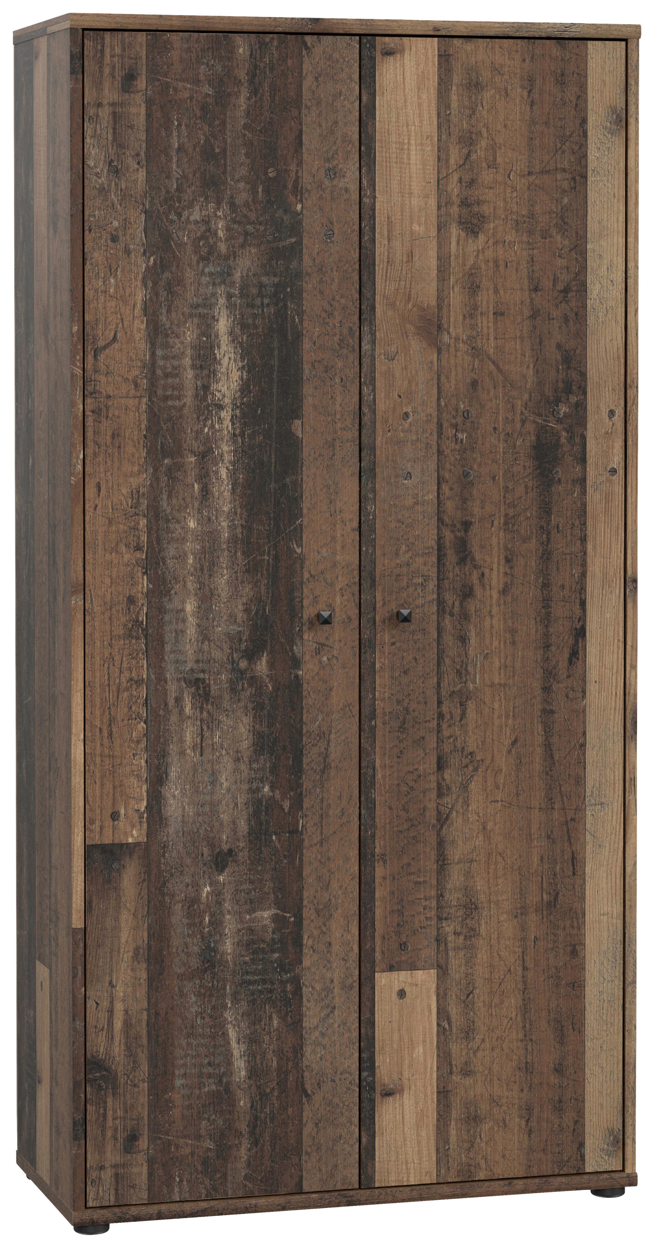 Omara S Klasičnimi Vrati Tempra 2, Rjava - temno rjava/sivorjava, Design, leseni material (73,7/149,5/34,8cm)