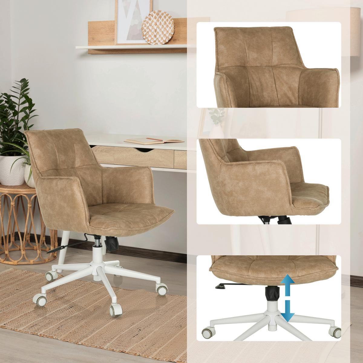 Vrtljivi Stol Solao Life, Bež - bela/bež, Moderno, kovina/umetna masa (54/85/70cm) - MID.YOU