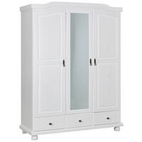 Garderobna Omara Kappl, Bela, Masiven Bor, Ogledalo - bela, Konvencionalno, les (150/198/56cm) - Livetastic