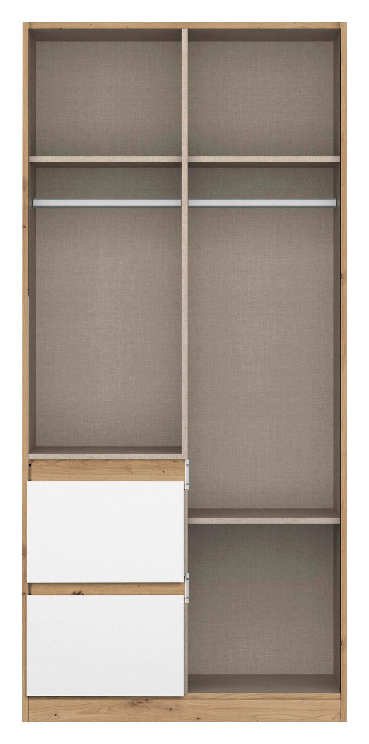 DULAP USI ROTATIVE NIDDA - alb/stejar Artisan, Basics, material pe bază de lemn (91/197/54cm) - Modern Living