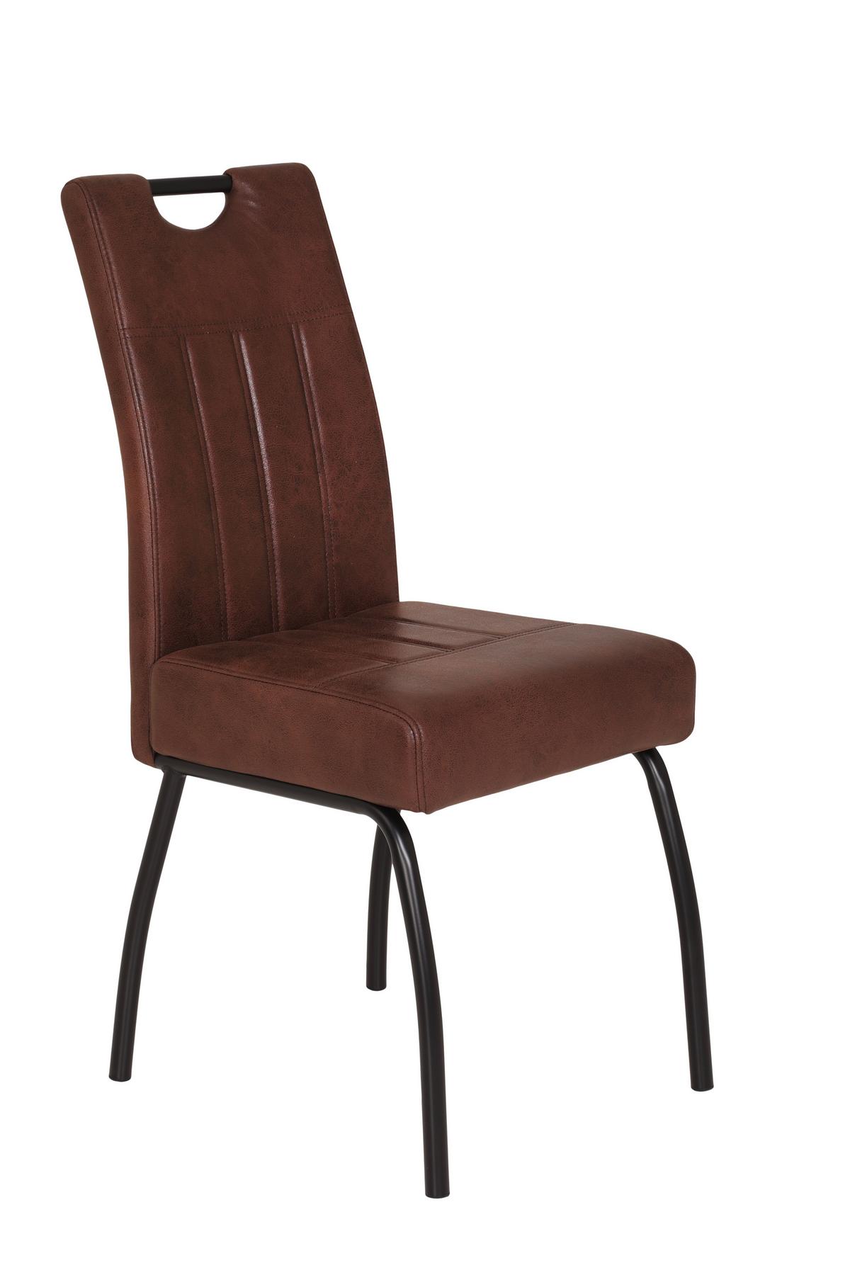 Stuhl-Set Beate S 2er-Set ca. 43x99 cm Braun - Braun, MODERN, Textil/Metall (43/99/60cm) - MID.YOU