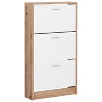 Omara Z Loputami Za Čevlje Da13, Bela, Barva Hrasta - barve hrasta/bela, Moderno, umetna masa/leseni material (58/107/18cm) - Mömax