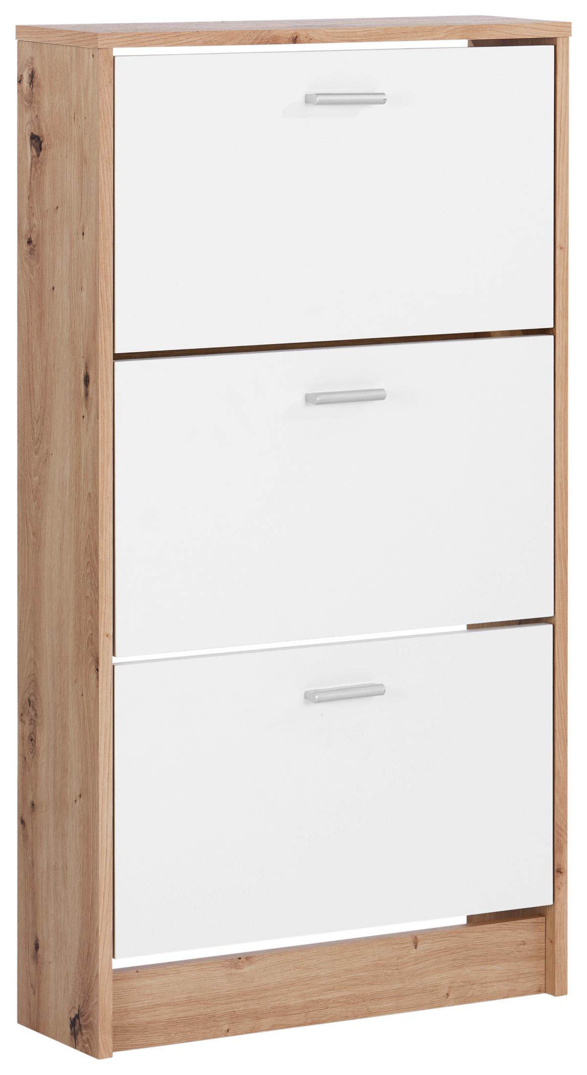 Omara Z Loputami Za Čevlje Da13, Bela, Barva Hrasta - barve hrasta/bela, Moderno, umetna masa/leseni material (58/107/18cm) - Mömax