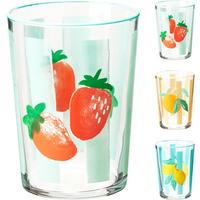 Pohár Summer Fruits - sárga/piros, üveg (8,8/12cm)