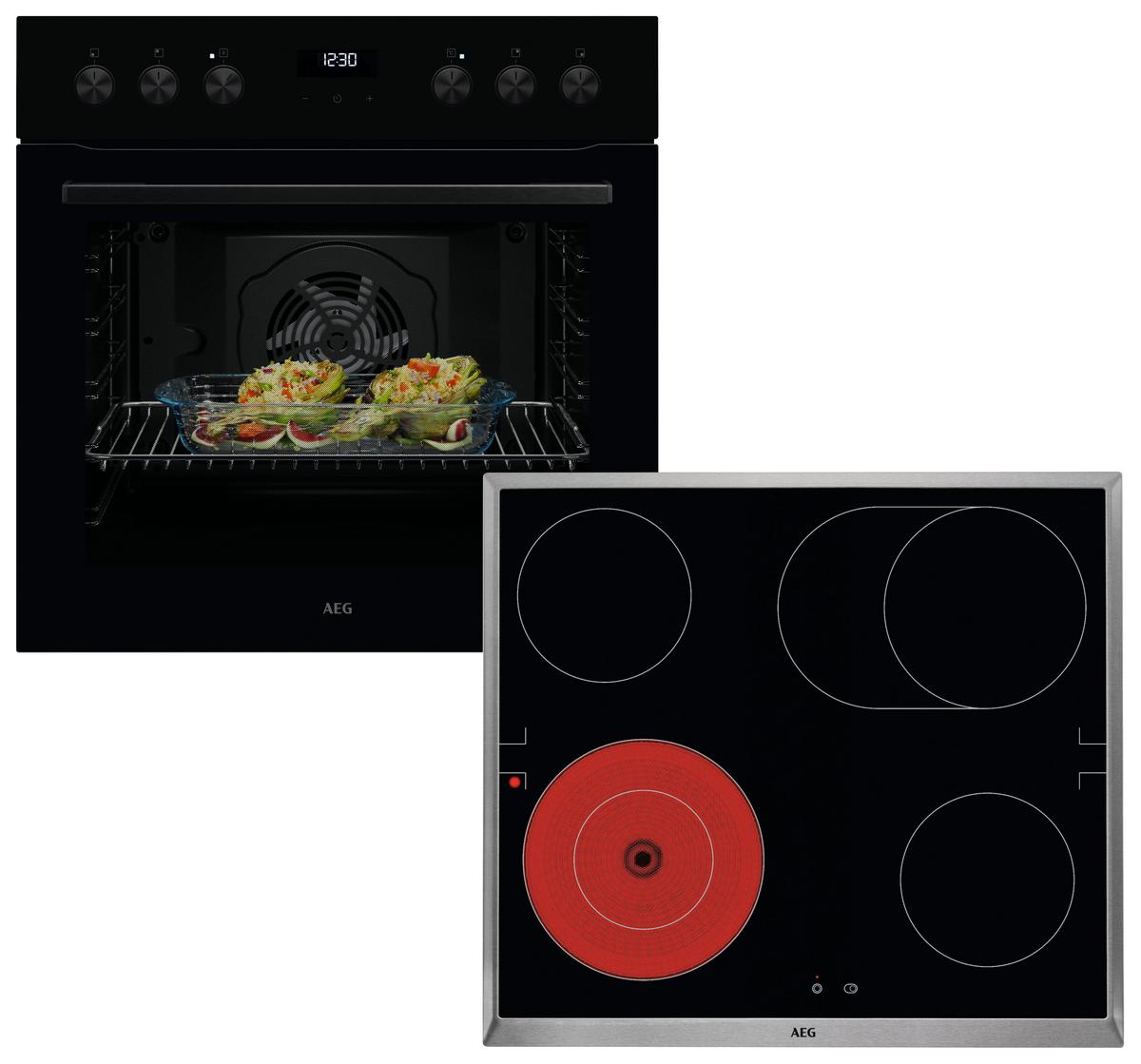 Herdset AH32B , Schwarz - Schwarz, Metall (59,4/59,4/56,8cm) - AEG