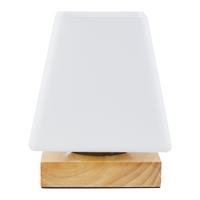 Tischleuchte Holly max. 60 Watt - Naturfarben, MODERN, Glas/Holz (14/14/17,3cm) - Mömax