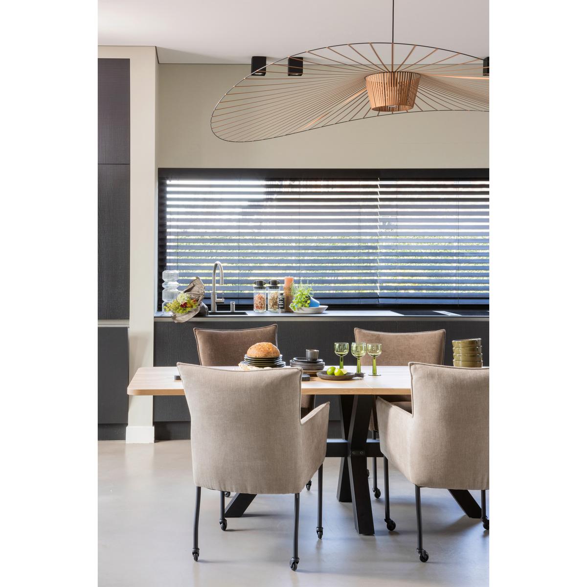 Esstisch Tablo Naturfarben/Schwarz L: 240cm - Schwarz/Naturfarben, MODERN, Holz/Metall (240/100/77cm) - Livetastic