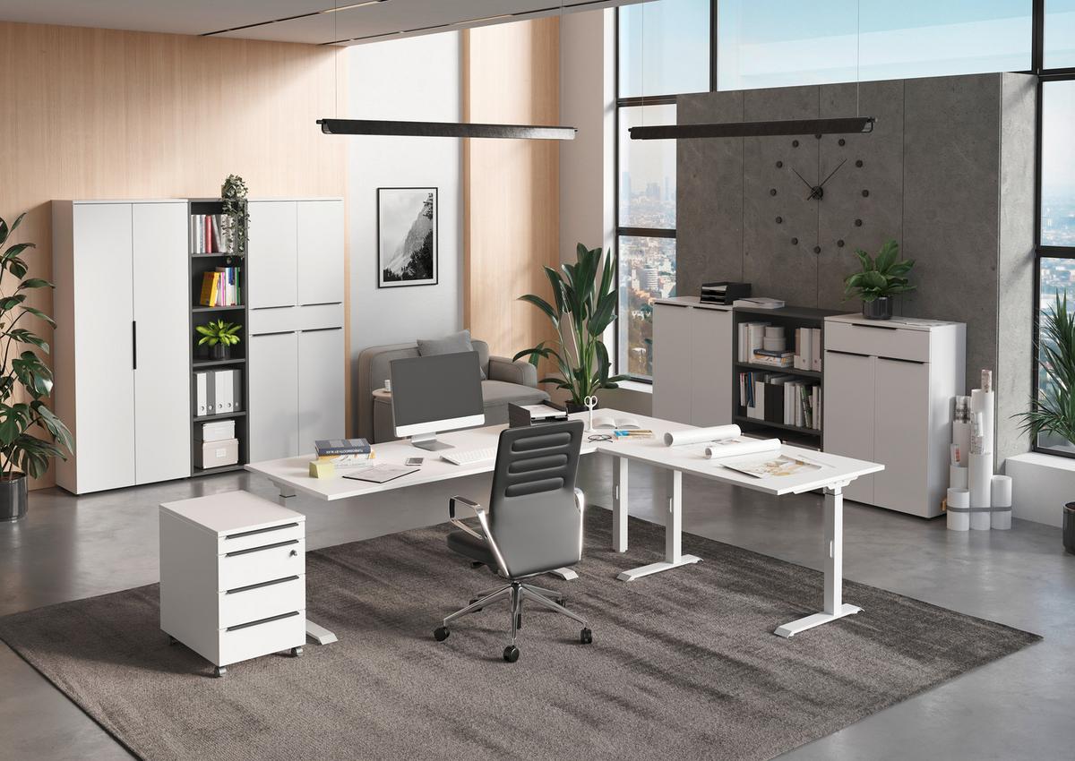 Aktenschrank Ribera in Weiß - Weiß, MODERN, Holzwerkstoff (81/197/40cm) - Premium Living