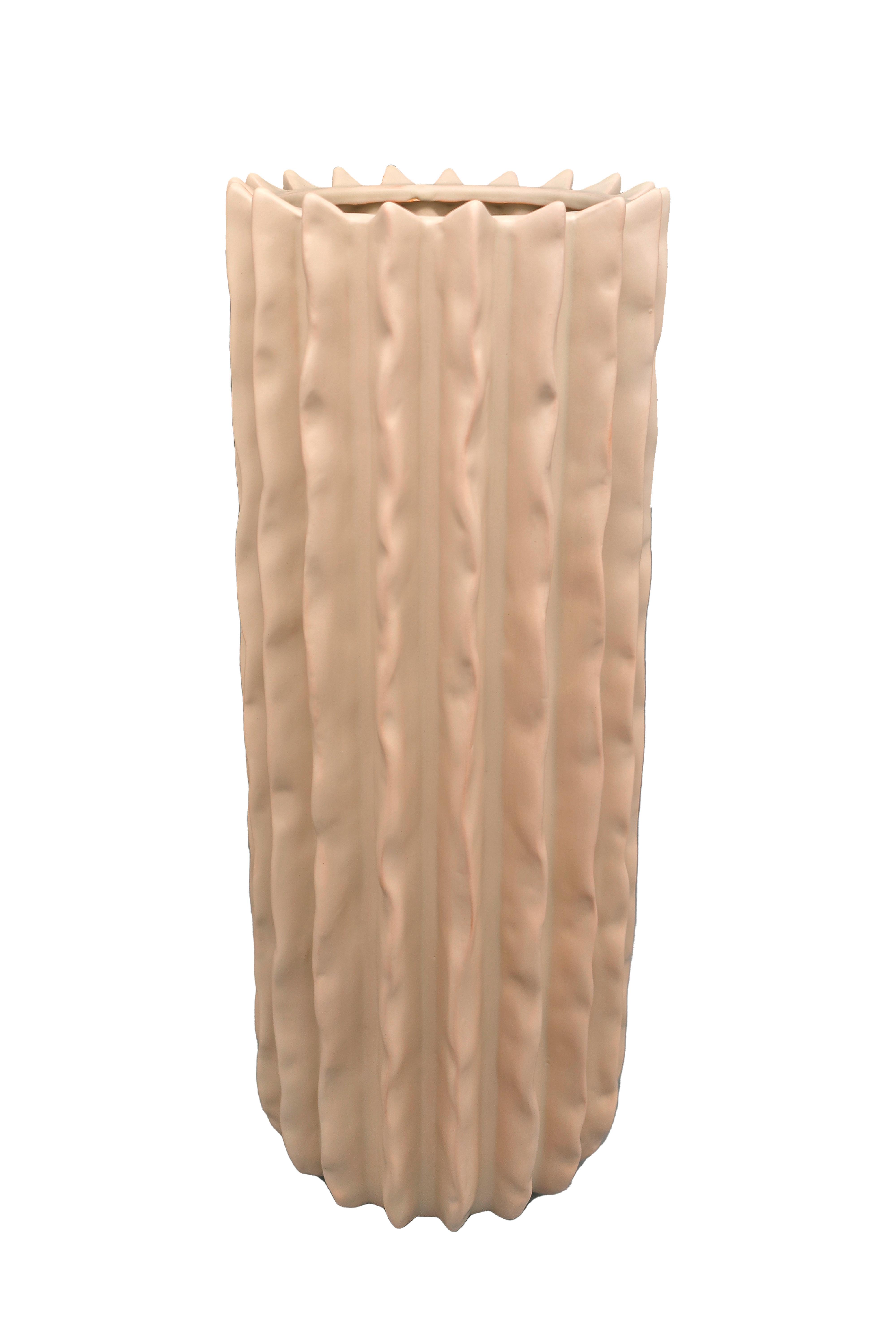 Vase Feline Weiß matt - Weiß, KONVENTIONELL, Keramik (16/40,5cm) - Mömax
