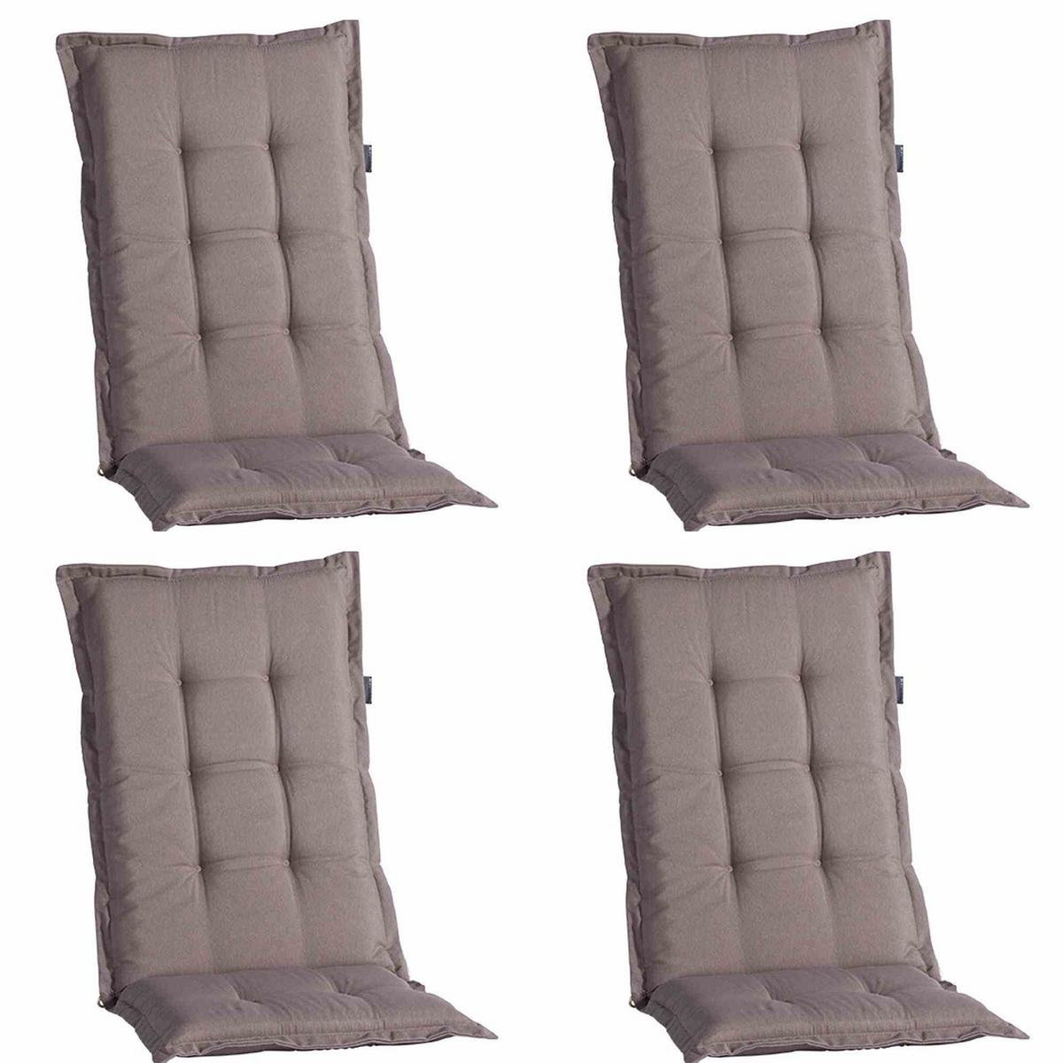Sesselauflagen-Set Pana 4-tlg. Hochlehner Taupe - Taupe, KONVENTIONELL, Textil (50/8/123cm) - Ambia Garden