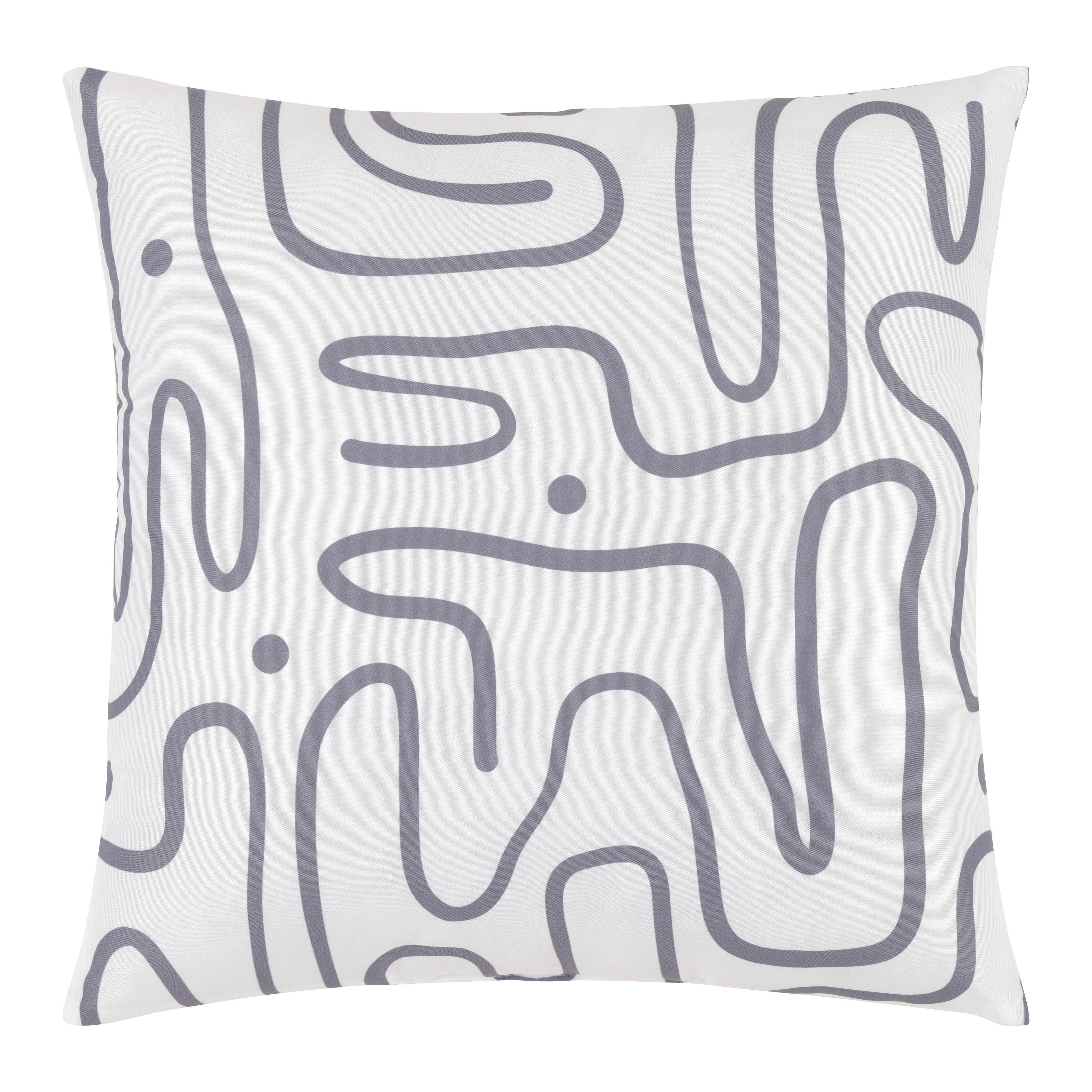 Zierkissen Betty Grau/Weiss ca. 40x40cm - Weiss/Grau, Konventionell (40/40cm) - Mömax