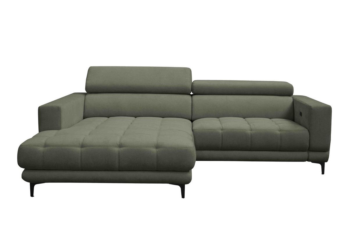 Sarokkanapé Aspen - zöld, Konventionell, faalapú anyag/textil (192/264cm)