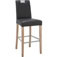 Barhocker in Schwarz - Eichefarben/Schwarz, MODERN, Holz/Textil (48/111,5/54,5cm) - Modern Living
