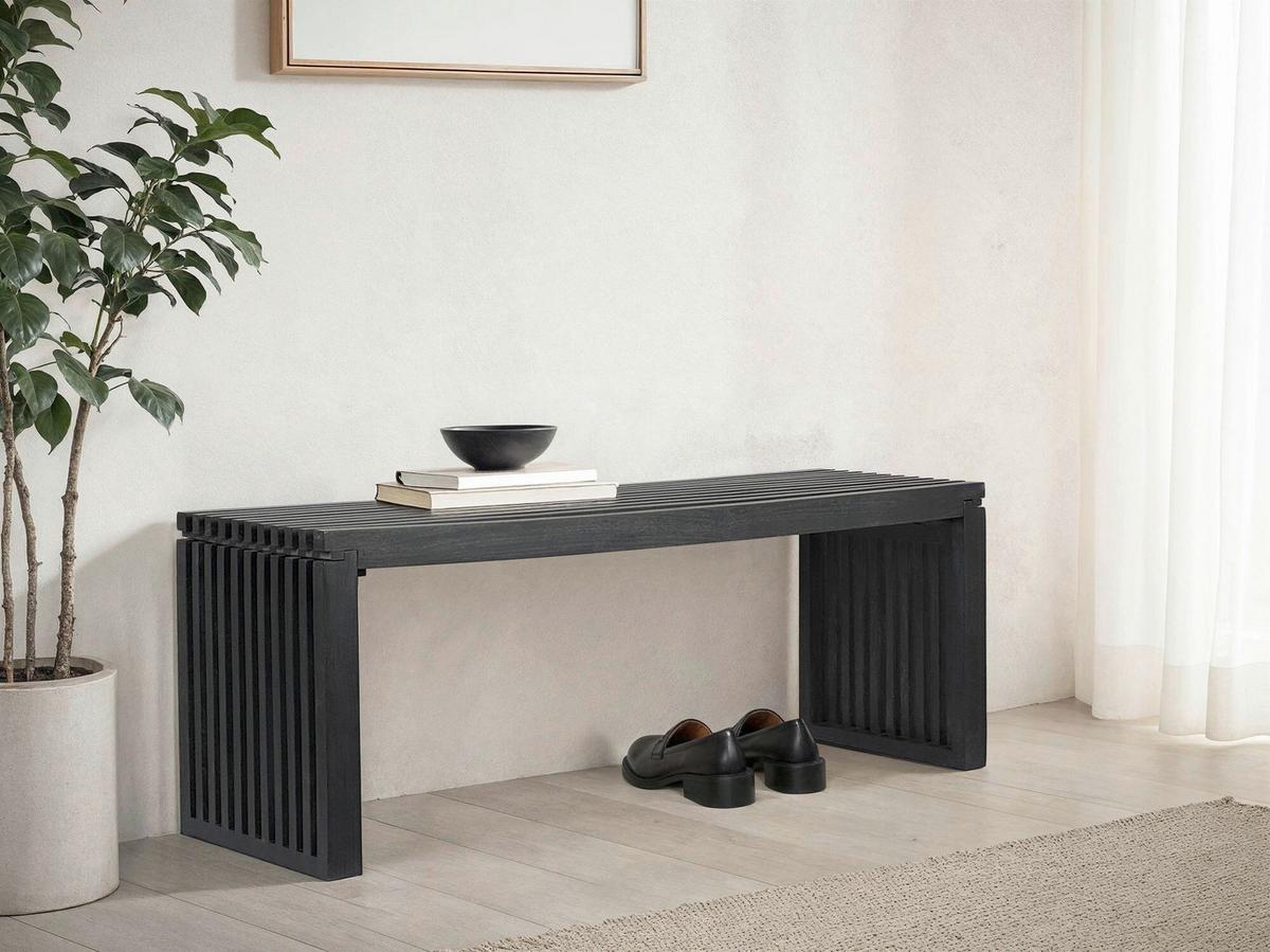 Sitzbank Sitzbank Schwarz - Schwarz, Design, Holz (120/45/35cm) - MID.YOU