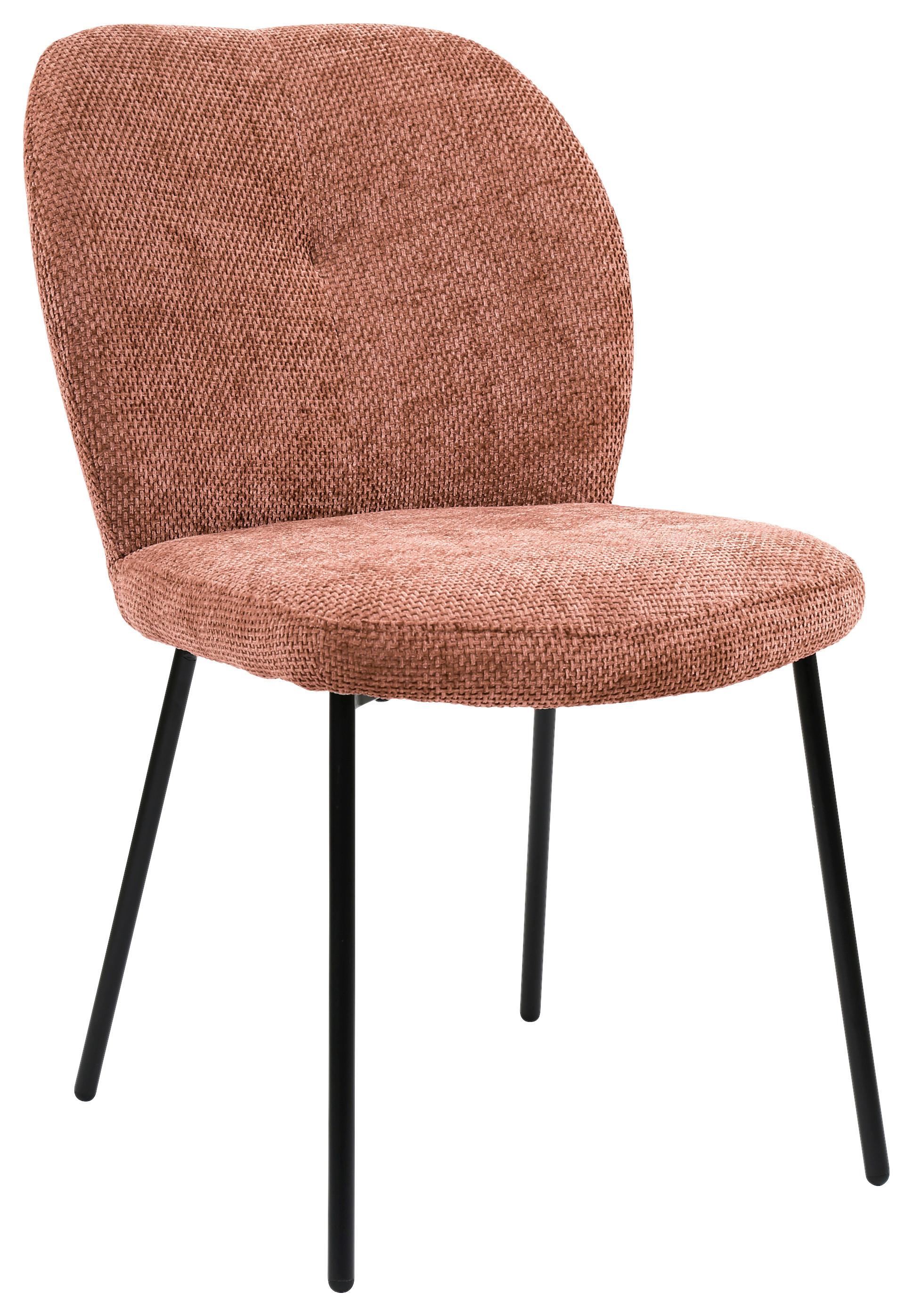 Stuhl Mara Rosa/Schwarz - Schwarz/Rosa, Lifestyle, Holz/Textil (52/87/64cm) - Mömax
