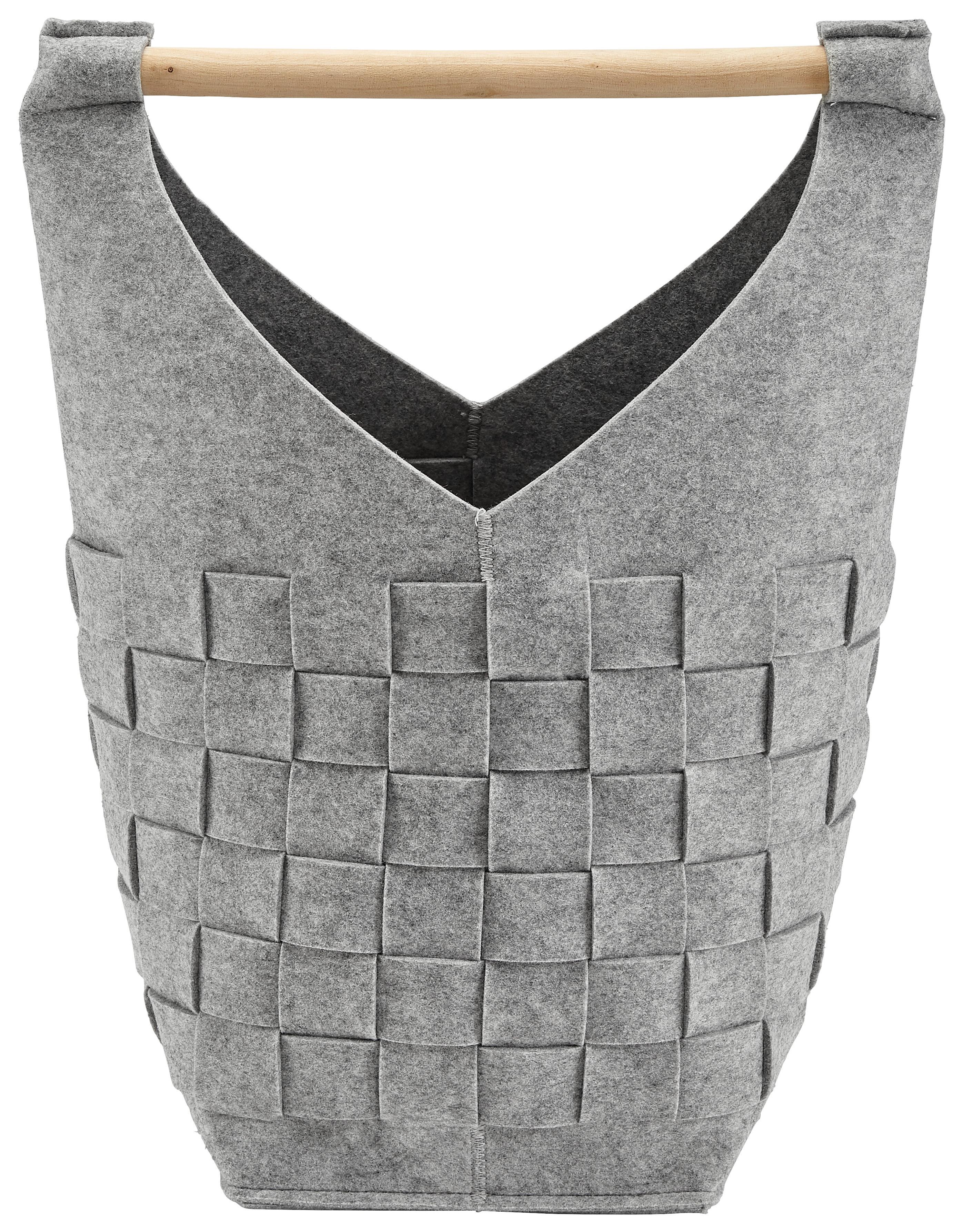 Korb Cui in Grau Höhe ca. 56 cm - Grau, MODERN, Textil (25/25/56cm) - Bessagi Home