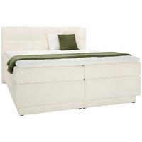 Boxspringbett In Weiss Ca. 180x200cm - Weiss/Schwarz, Konventionell, Holzwerkstoff/Kunststoff (180/200cm) - Premium Living