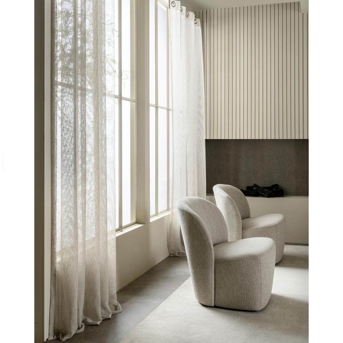 Cocktailsessel Lofty Naturfarben Bouclé - Schwarz/Naturfarben, Design, Kunststoff/Textil (68/75/72cm) - Livetastic