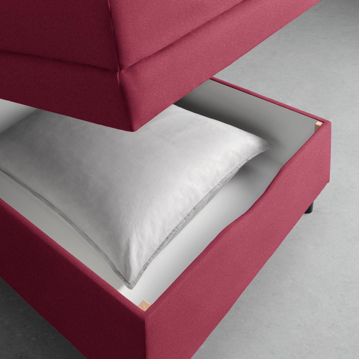 Boxspringbett Miami in Weinrot ca. 90x200cm - Weinrot/Schwarz, KONVENTIONELL, Holz/Holzwerkstoff (90/200cm) - Mömax