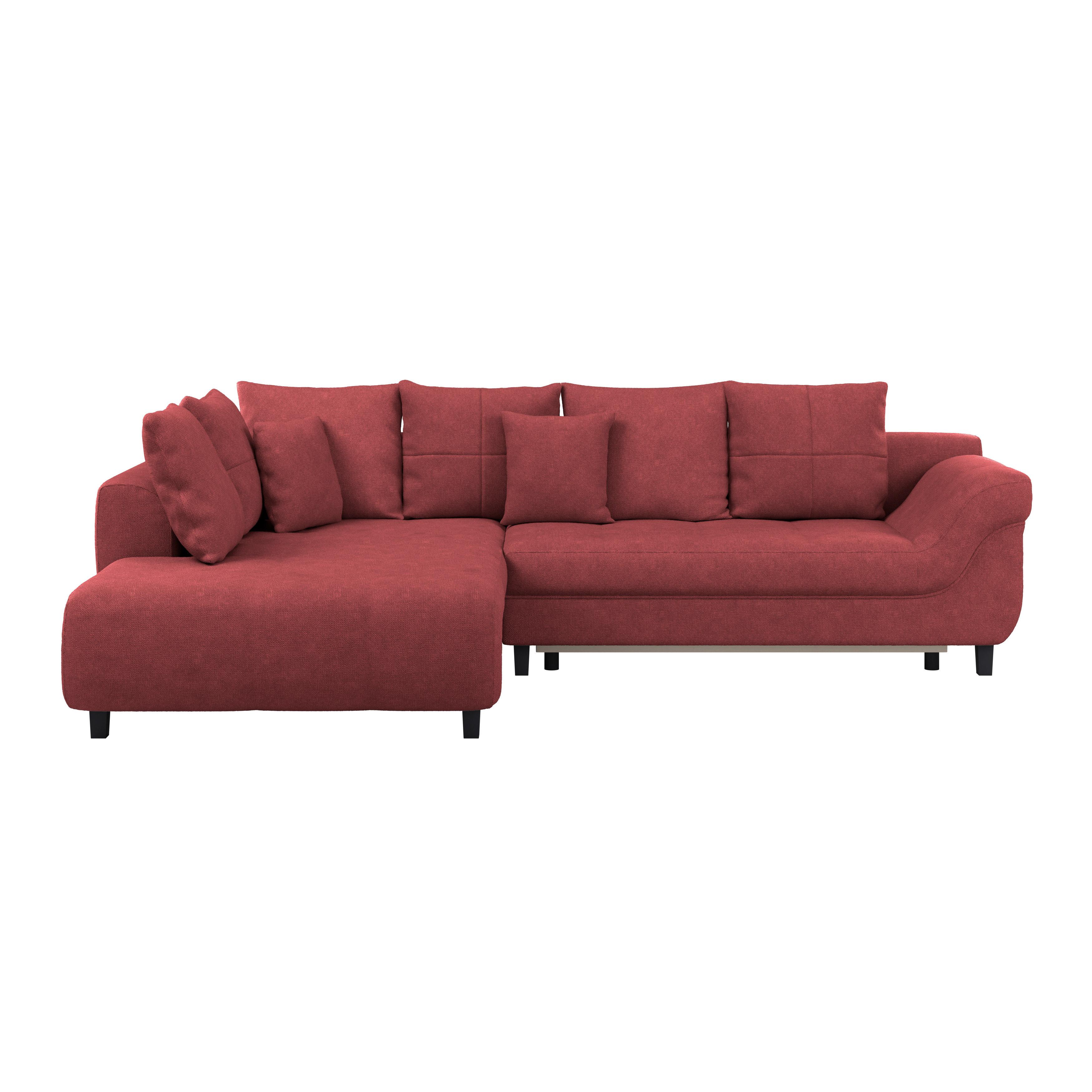 Kutna Garnitura Mendoza - crvena/crna, Design, tekstil/drvo (197/309cm) - Modern Living