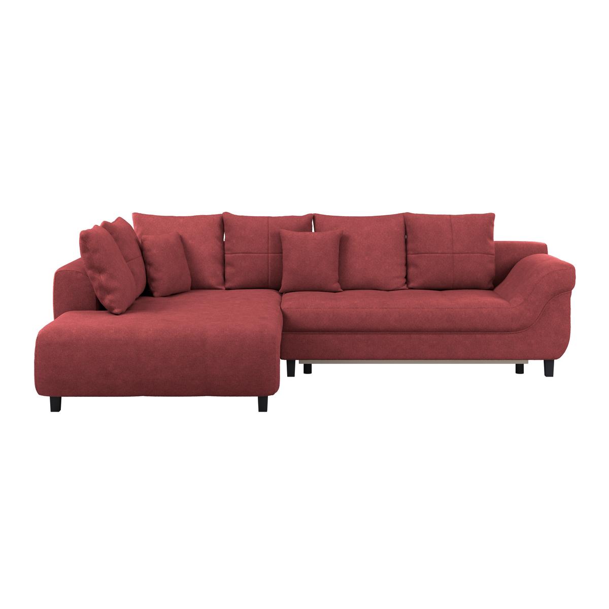 Kutna Garnitura Mendoza - crvena/crna, Design, tekstil/drvo (197/309cm) - Modern Living