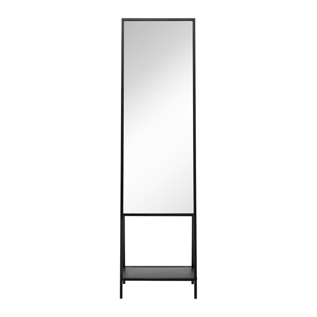 Spiegel Milana Schwarz ca.  46x171x41 cm - Schwarz, MODERN, Glas/Metall (46/171/41cm) - Bessagi Home