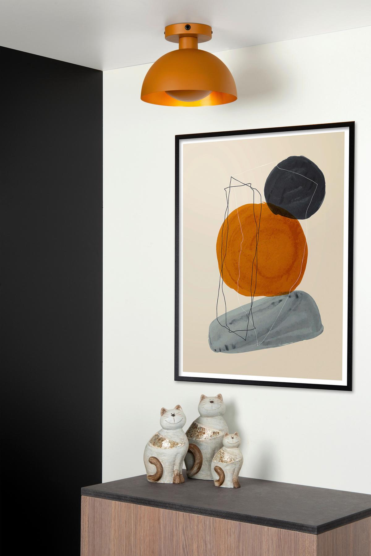 LAMPA SUFITOWA 45196/01/44 SIEMON - kolor mosiężny/curry, Design, metal (25/19cm) - Lucide