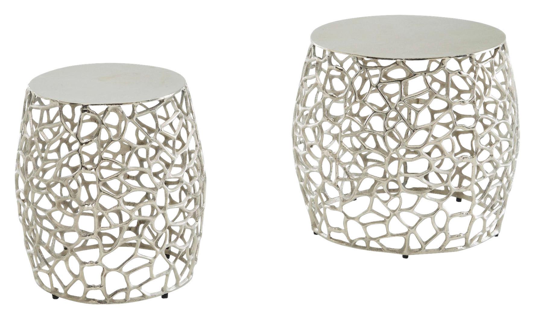 Set Miz Wohnling - srebrne barve, Design, kovina (46/46/42cm) - MID.YOU