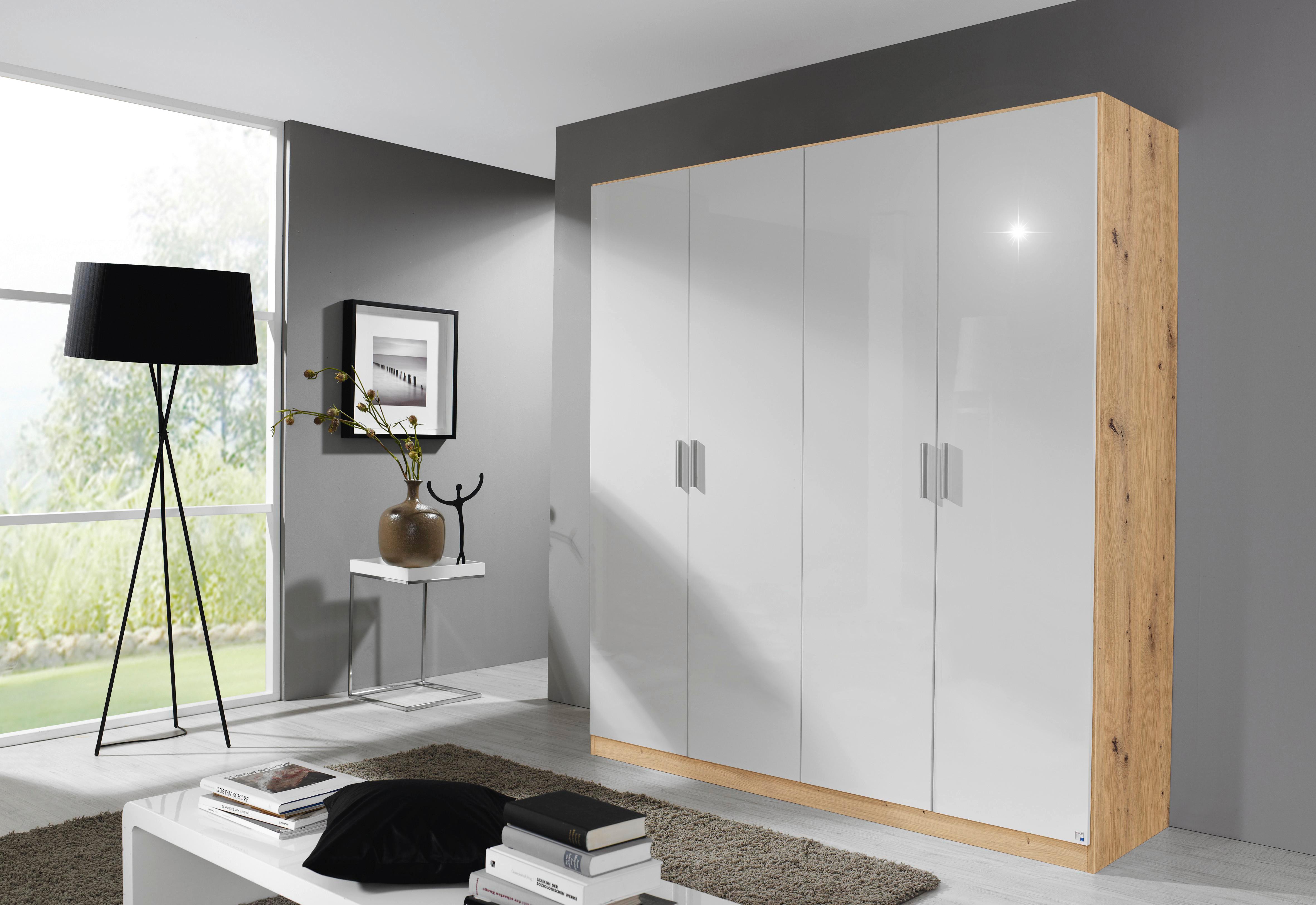 Ormar S Klasičnim Vratima Berlin - hrast Artisan/bijela visoki sjaj, Moderno, drvni materijal/plastika (181/210/54cm) - Modern Living