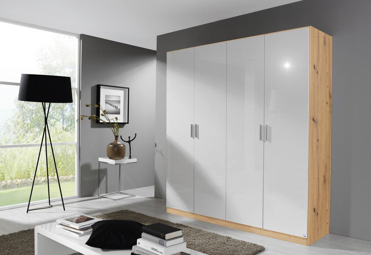 Ormar S Klasičnim Vratima Berlin - hrast Artisan/bijela visoki sjaj, Moderno, drvni materijal/plastika (181/210/54cm) - Modern Living