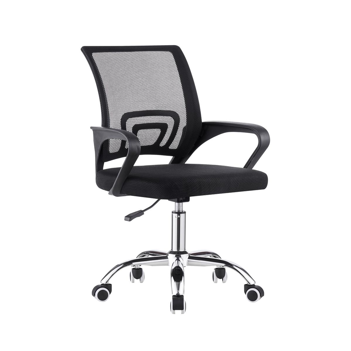 Scaun rotativ MONI - culoare crom/negru, Modern, plastic/metal (64,5/94/54cm) - Modern Living