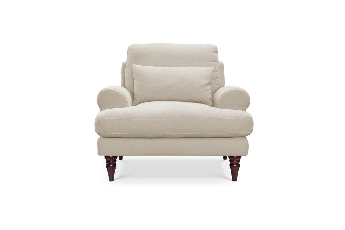 FOTEL XXL KIOTO - beżowy/kolor orzechowy, Design, tkanina/drewno (105/92/101cm) - Livetastic