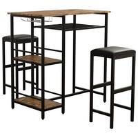 Bartisch Kolari - Eichefarben/Schwarz, Design, Holzwerkstoff/Metall (90/50/93cm) - MID.YOU