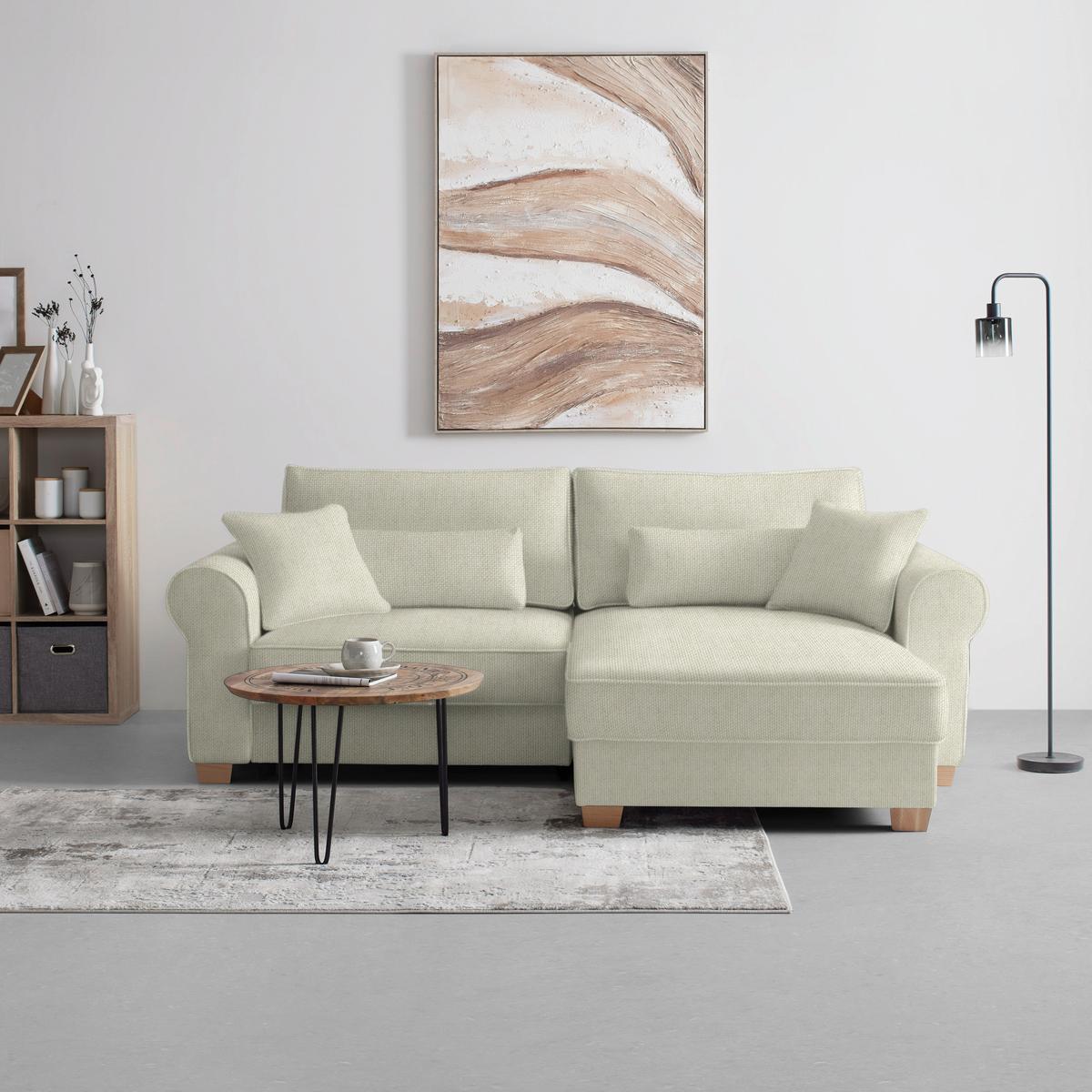 Wohnlandschaft Angelo Hellgrau - Hellgrau, MODERN, Holz/Holzwerkstoff (255/92/185cm) - Mömax