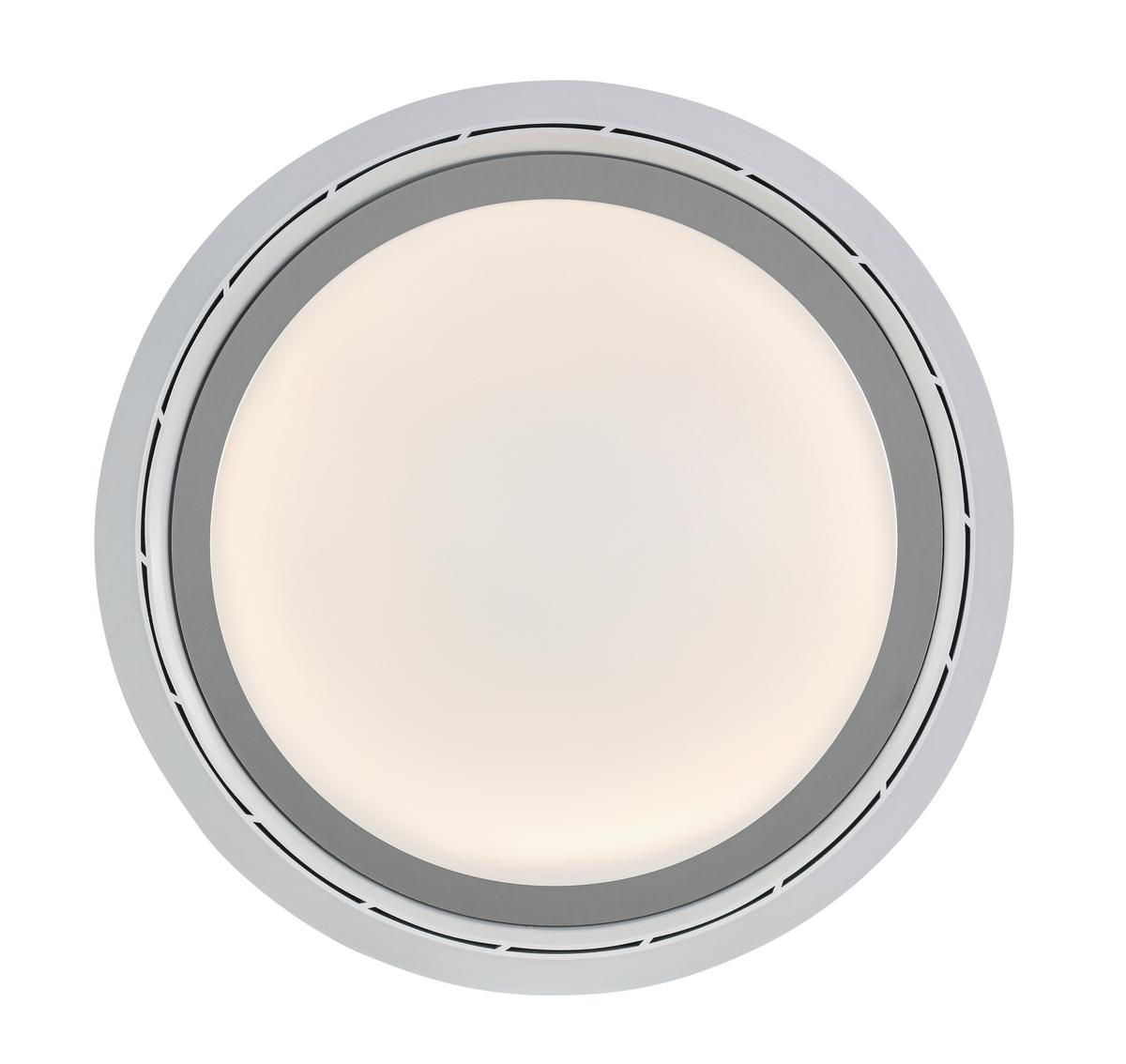 Ventilator de plafon Kurto - alb/culoare crom, Modern, plastic (42/18cm) - Mömax