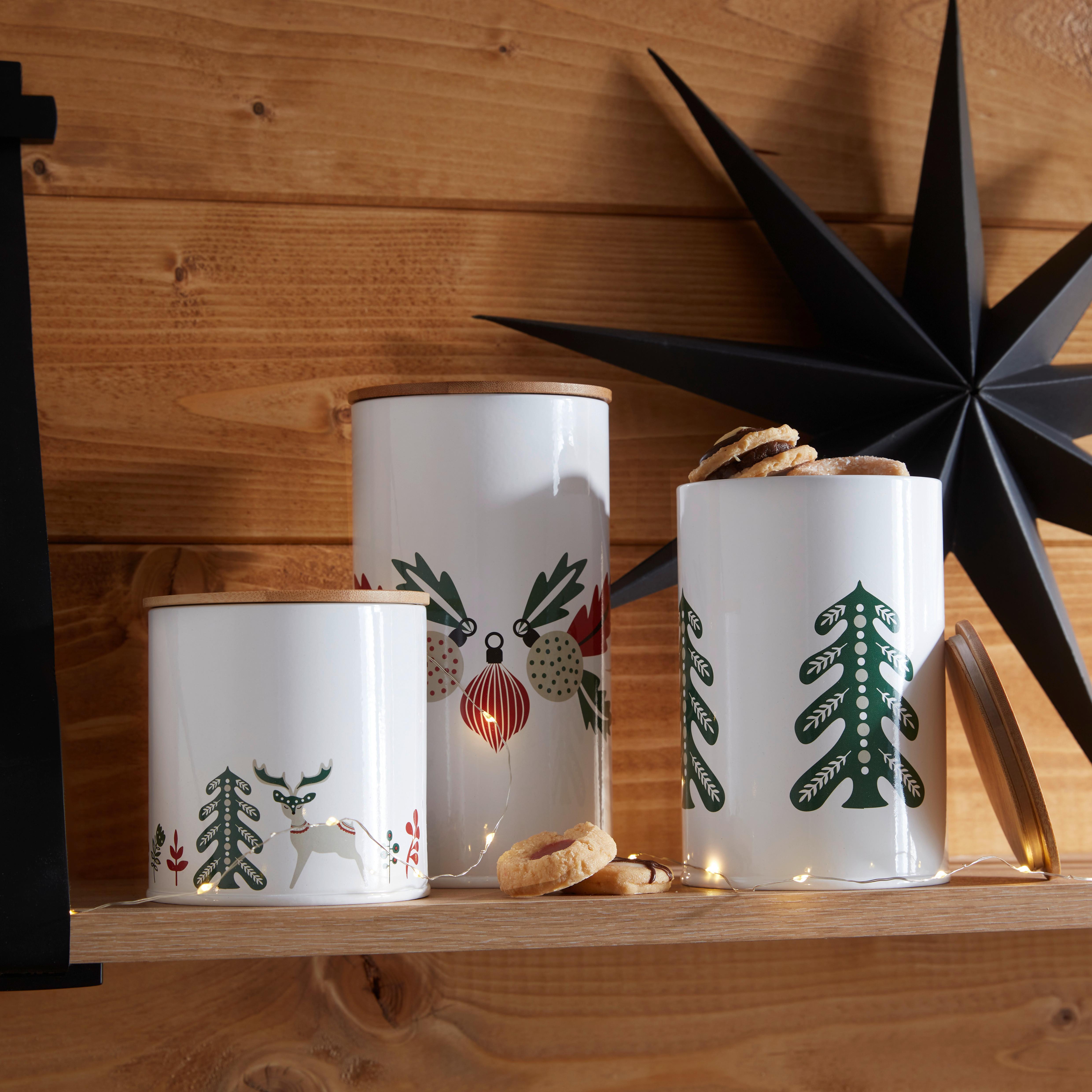 Cutie pentru biscuiți Christmas Fable - multicolor/culoare natur, lemn/metal (10/10cm) - Modern Living