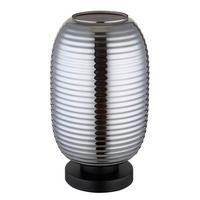 TISCHLEUCHTE 15794T JEFREY - Schwarz/Grau, Basics, Glas/Kunststoff (20/34,5cm) - Globo
