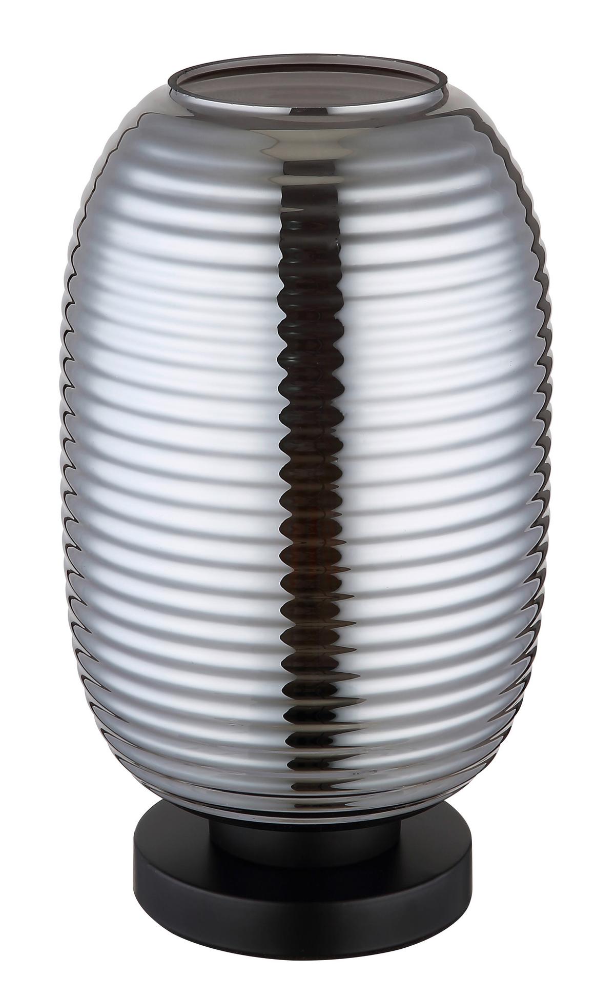 TISCHLEUCHTE 15794T JEFREY - Schwarz/Grau, Basics, Glas/Kunststoff (20/34,5cm) - Globo